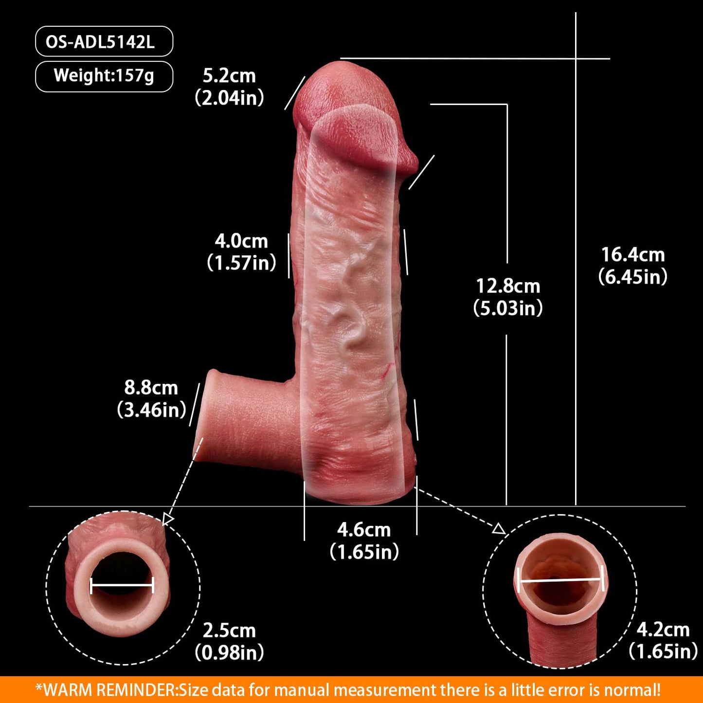 Realistischer Penis Sleeve zur Penisvergrößerung – Hautfarbene Silikon-Manschette für Paare