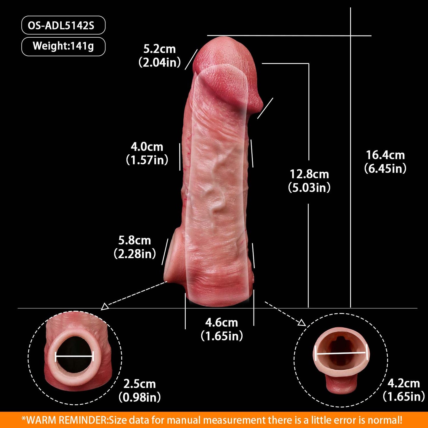Realistischer Penis Sleeve zur Penisvergrößerung – Hautfarbene Silikon-Manschette für Paare