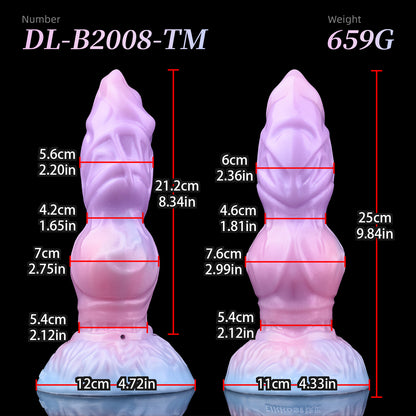 Inflatable Fantasy Dildo Silikon - Aufblasbarer Fantasy Dildo Mechanische Geometrie Vulkankrater-Saugnapf Lila Aurora