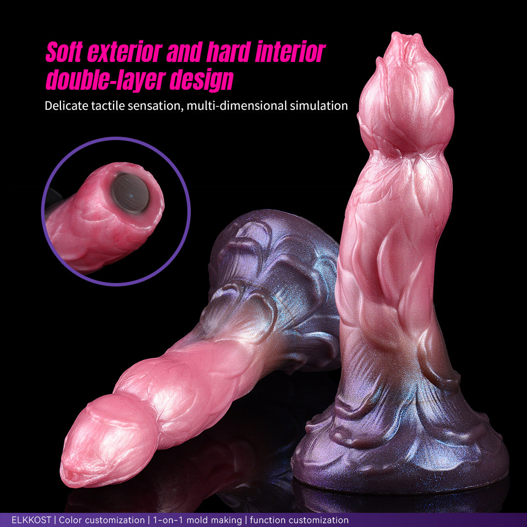 "XENO-BLOSSOM" Fantasy Dildo – Premium Dual-Layer Silicone with Strong Suction Cup for Intense Solo Masturbation