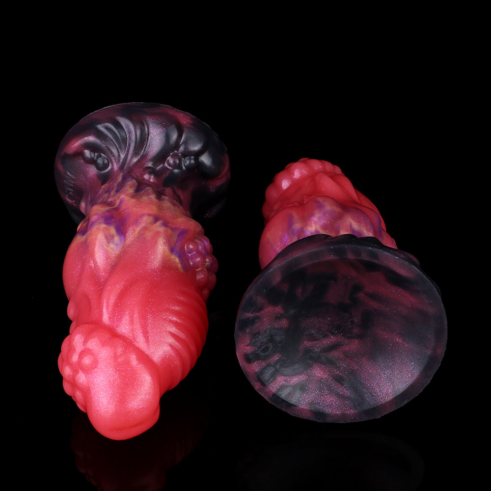 Fantasy Creature Anal Dildo - Traubenknoten Kopf | Tentakel Basis Rot-Violett Platin