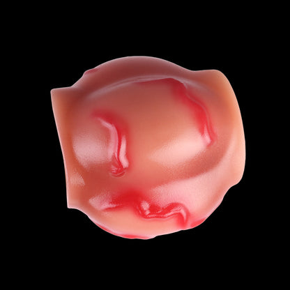 Crimson Dog Bite Mini Penis Sleeve Platinum Silicone - Compact Knot Ring fuer Erektion und diskrete Vergroesserung