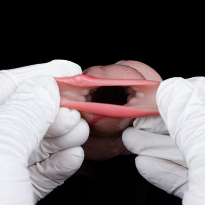 Detailed Silicone Sleeve Open End - Unique Design Penis Sleeve with Marble Color Gradient