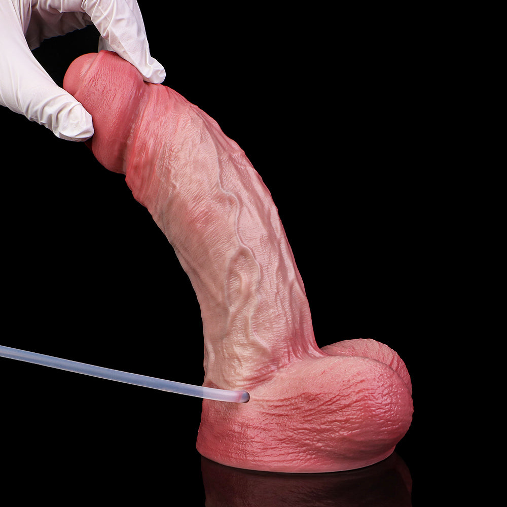 Covered Glans Dildo Realistic & Soft – Premium Silicone Dildo with Partially Covered Foreskin and Ejaculation System