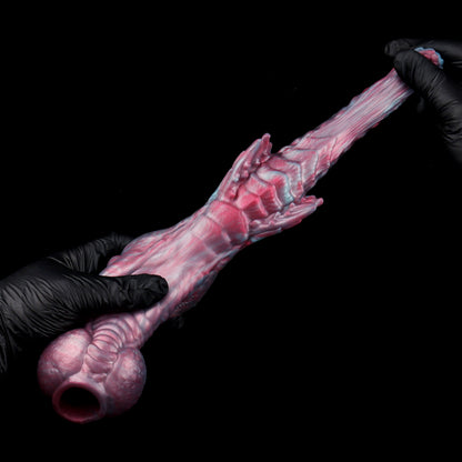 Hunde-Knoten Penis Sleeve – Rippenwellen-Schaft, Langer Klitoris-Grinder & Verzögerungsring aus Platin-Silikon