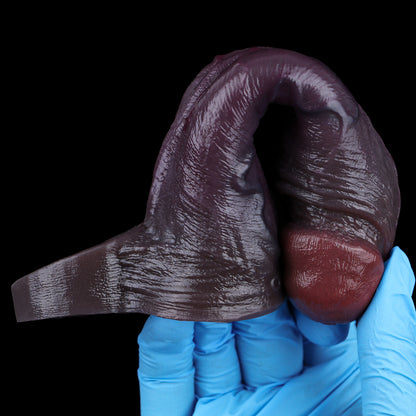 Deep Black & Solid Penis Sleeve – Hollow BBC Sleeve with Recessed Veins
