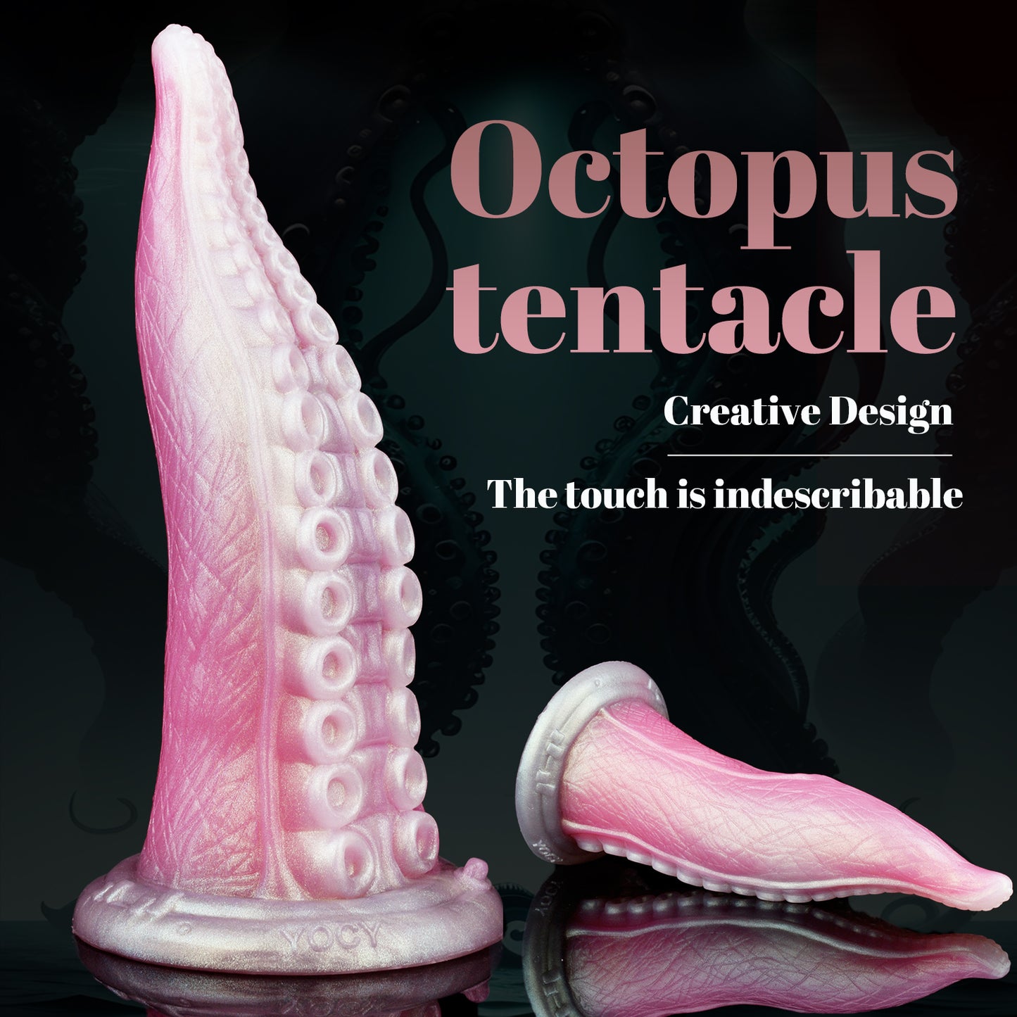 Tauche ein in ein Meer der Lust: Der magische Oktopus Tentakel Dildo mit Saugfuß (Perlmutt-Rosa)