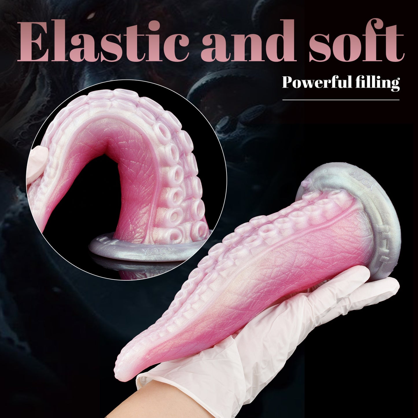 Tauche ein in ein Meer der Lust: Der magische Oktopus Tentakel Dildo mit Saugfuß (Perlmutt-Rosa)