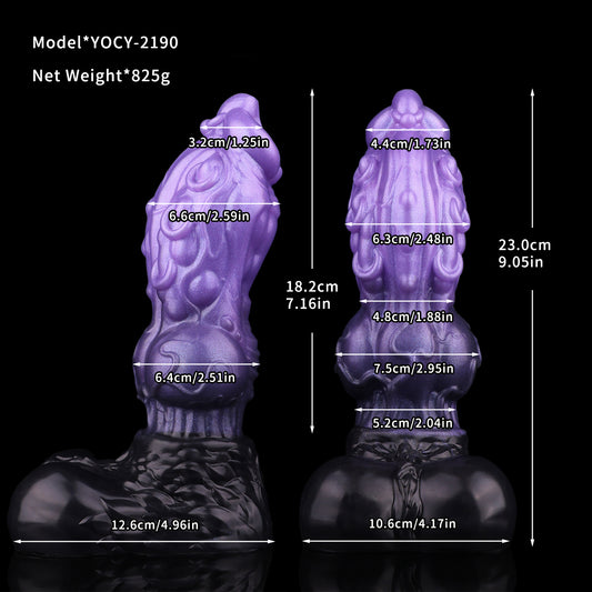 Fantasy Dildo Violett & Alien Organisch – Hollow Strap-on mit Mehrblättrigem Fremdkopf
