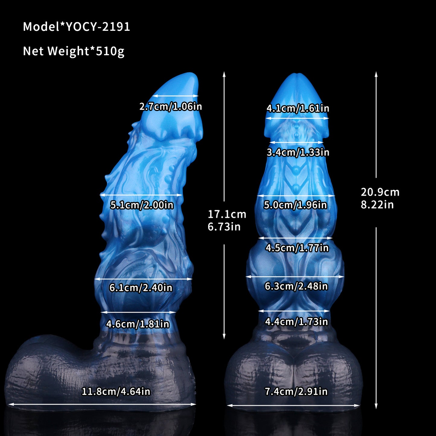 Alien Fantasy Dildo – Blue Tentacle Curved Deep Sea Creature | SilikonLust