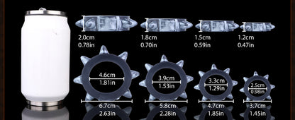 Gotischer Spike Penisring aus Platin-Silikon – Penus Ring mit Stachel-Design für intensive sensorische Erlebnisse