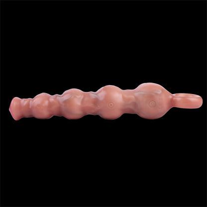 Powerful Heavy Duty Silicone Anal Plug - Butt Plug Muscle Knot Texture 10 Frequencies Vibration Pull Ring