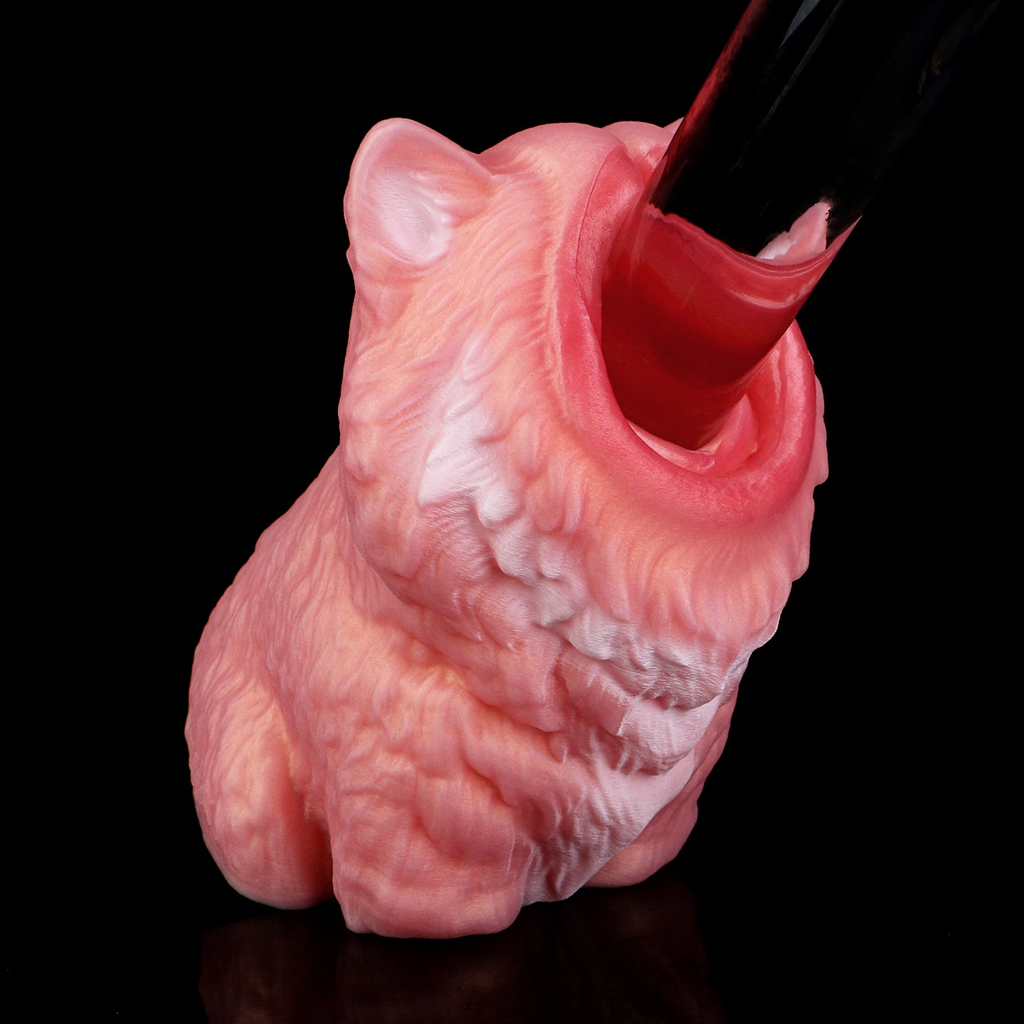 Peach-Pink Wolf Masturbator - Premium Stroker with Fur Texture & Cute Ears