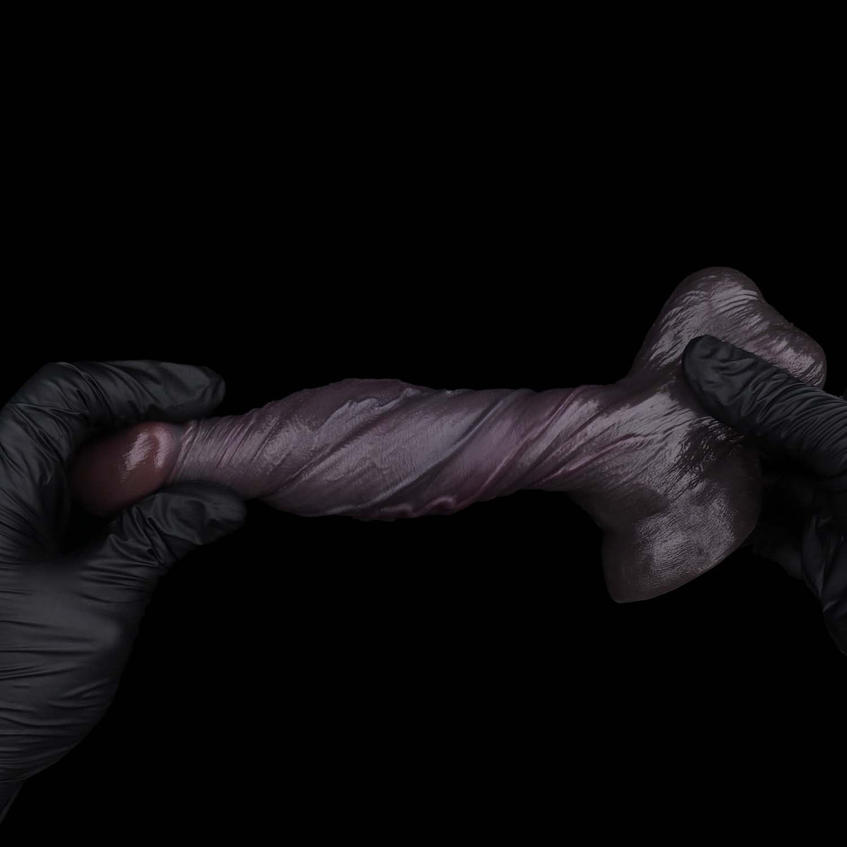 BBC Dildo Trauben-Violett – Realistischer Dildo mit Schwellkörper-Auftreibung, Baumwurzel-Venennetz, Vorhaut-Eichel, Hoden & tiefem Trichter-Saugnapf aus Doppelschicht-Platin-Silikon