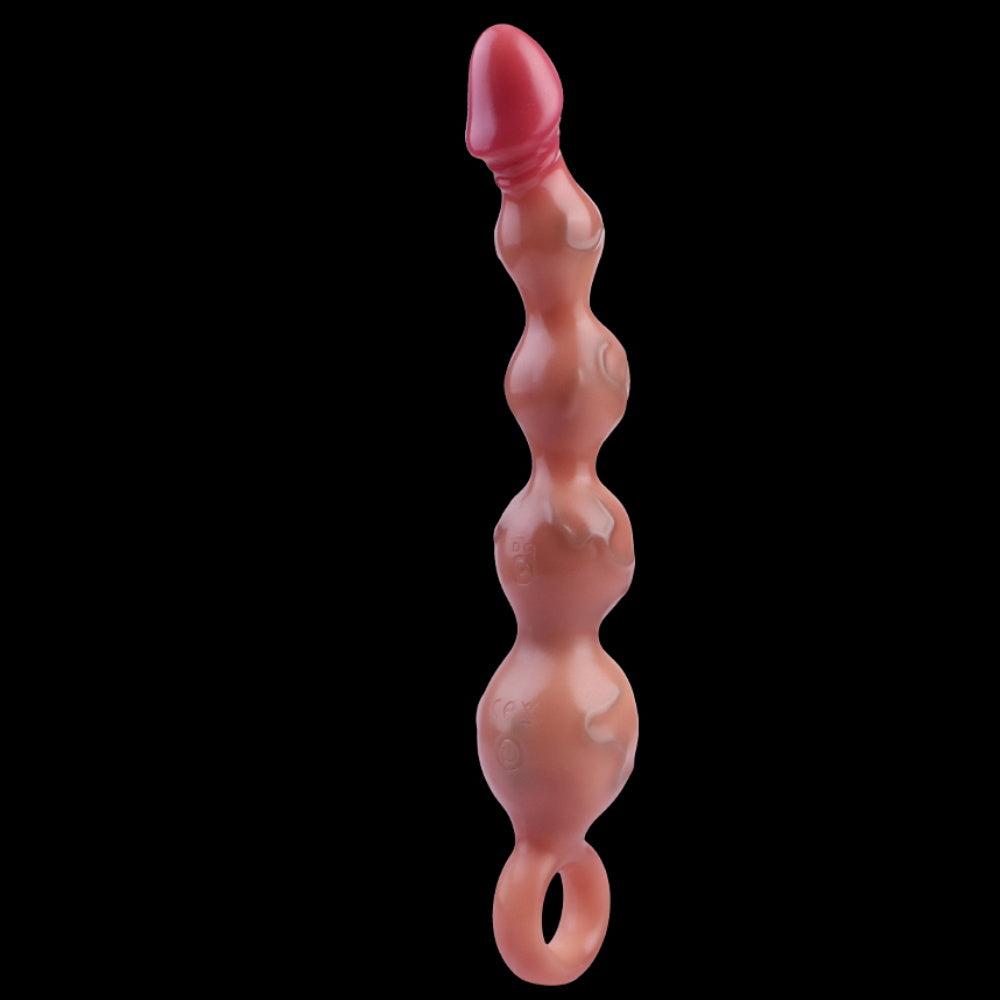 Abgestufter Stepped Anal Plug Silikon - Progressive Expansion Vibrating Beads Glans Spitze
