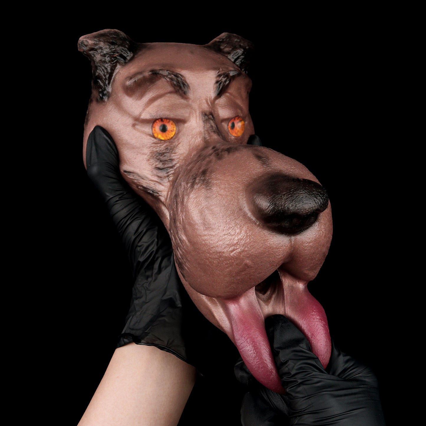 Brauner Hunde-Sexpuppenkopf – Realistischer Silikon-Masturbator für Männer