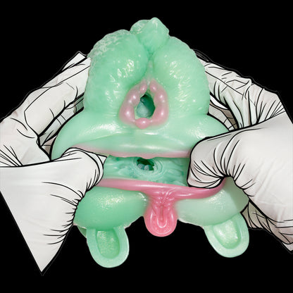 Exotische Furry Pocket Pussy mit Doppel-Arsch – Minzgrüner Monster-Girl Stroker (Hase & Pferd)