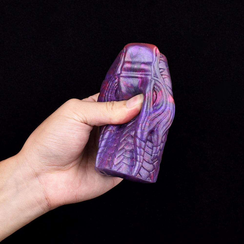 Gaping Acorn Sleeve in Nebula Violet - Wide-Open Dragon Sleeve with Vacuum Suction Chamber