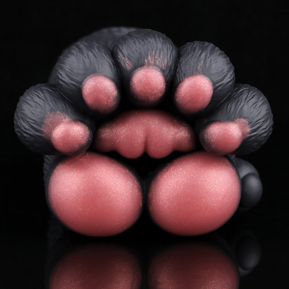 Pocket Pussy Tierpfote – Schwarz-Weiß, Rote Ballen & Abnehmbarer Plüsch