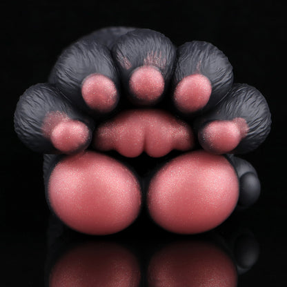 Pocket Pussy Tierpfote – Schwarz-Weiß, Rote Ballen & Abnehmbarer Plüsch
