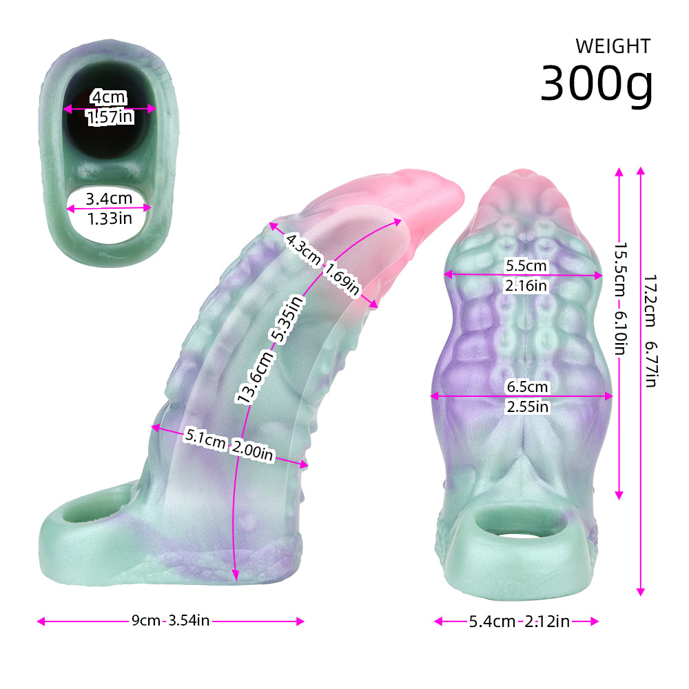 Silicone Fantasy Penis Sleeve Alien Biomorph – Closed-End & Vacuum Effect | SiliconeLust