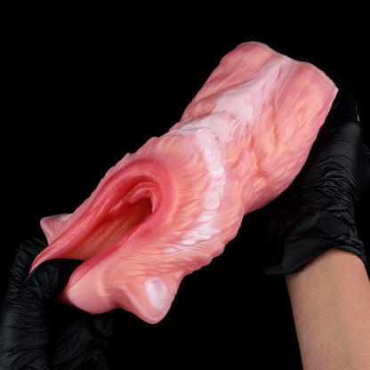 Peach-Pink Wolf Masturbator - Premium Stroker with Fur Texture & Cute Ears