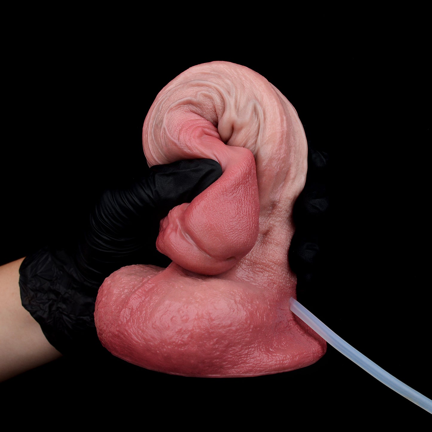 Squirting Dildo XL mit Sattelbase – C-Kurve, Hautfalten-Textur & Ejakulationsfunktion | SilikonLust