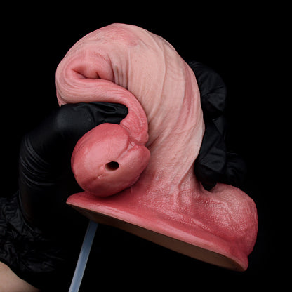 Realistic Doppel-Silikon Squirting Dildo – Huge Balls Hanging Scrotum | SilikonLust Fetish
