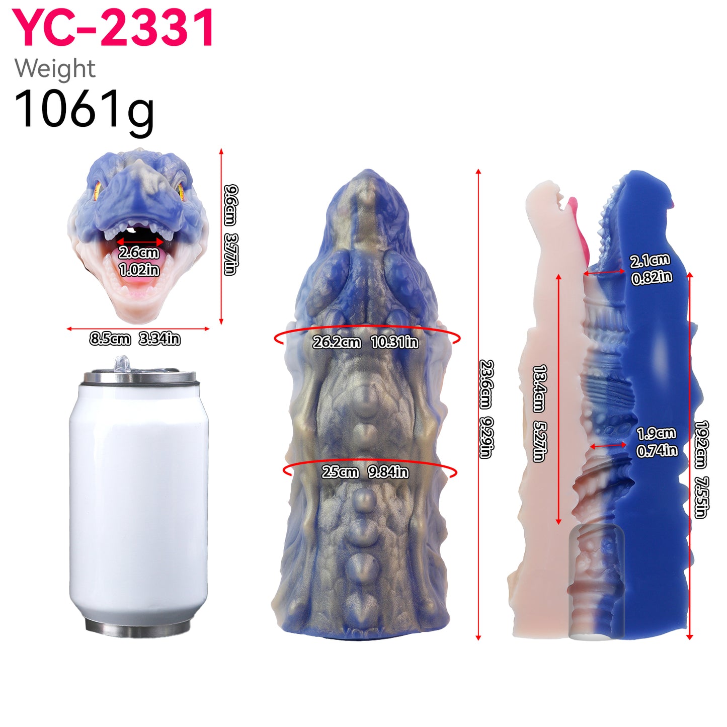 Dragon's Mouth Masturbator – Premium Monster Stroker made of Platinum Silicone for Wild Orgasms