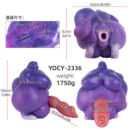 Wolkenlila Futa-Wolfsdämon Male Masturbator – 2-in-1 Anime Toy Unisex für Solo- & Paar-Play
