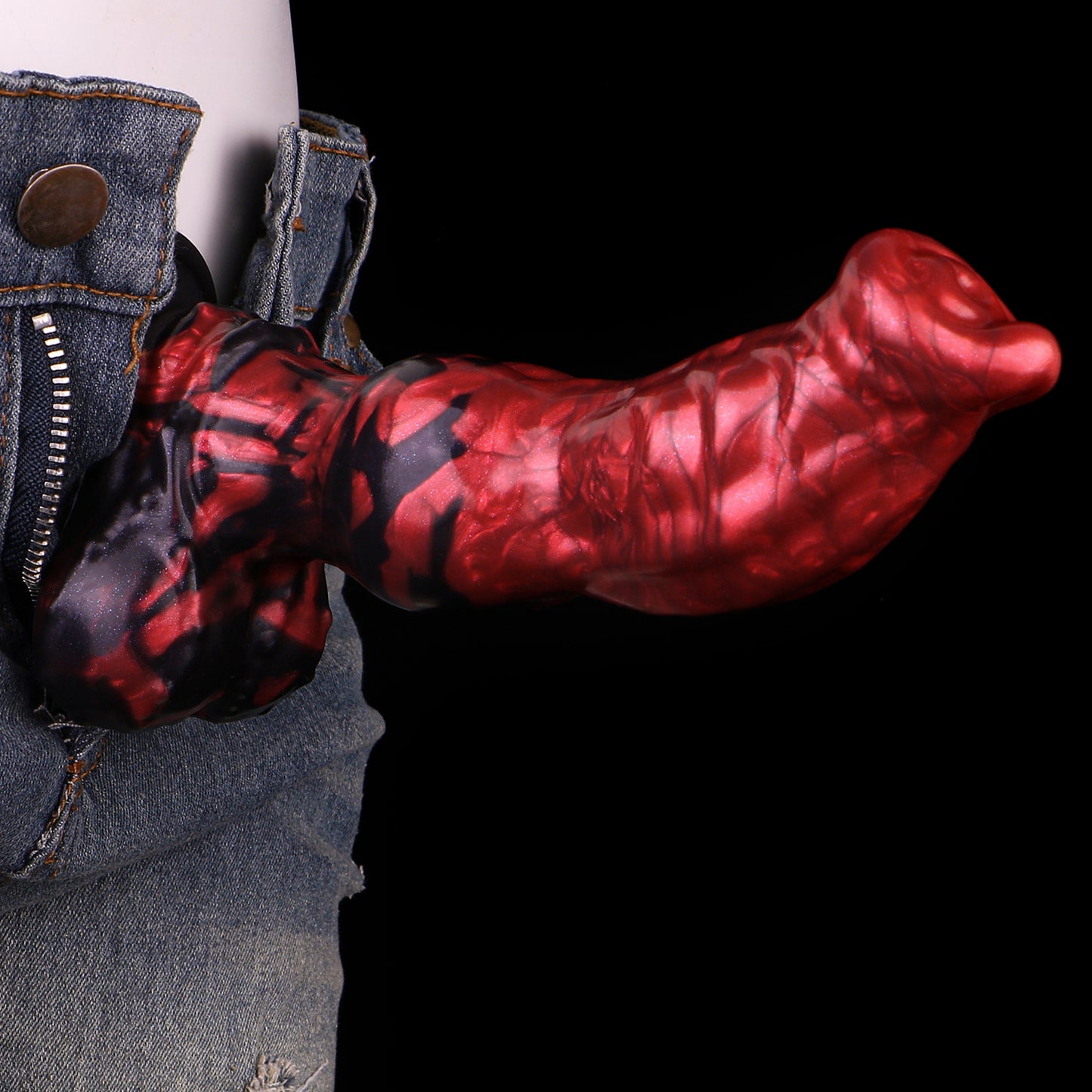 Bio Armor Dildo Mk-II – Tiered Leaf Vein Symmetrical Texture mit Knot-Kugel | SilikonLust