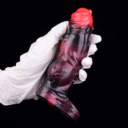 Penis Sleeve Lava Pattern – Vibration, Ball Matrix & Erection Aid | Platinum Silicone | SilikonLust
