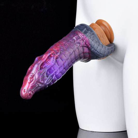 Dragon Phallus Sheath with Ice Dragon Glans Design – Mythic Alien Extender in Nebula Violet