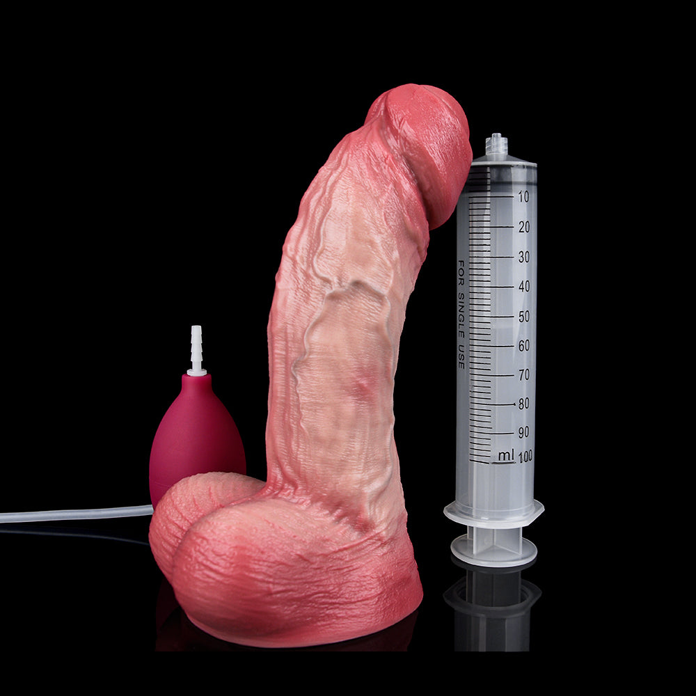 Covered Glans Dildo Realistic & Soft – Premium Silicone Dildo with Partially Covered Foreskin and Ejaculation System