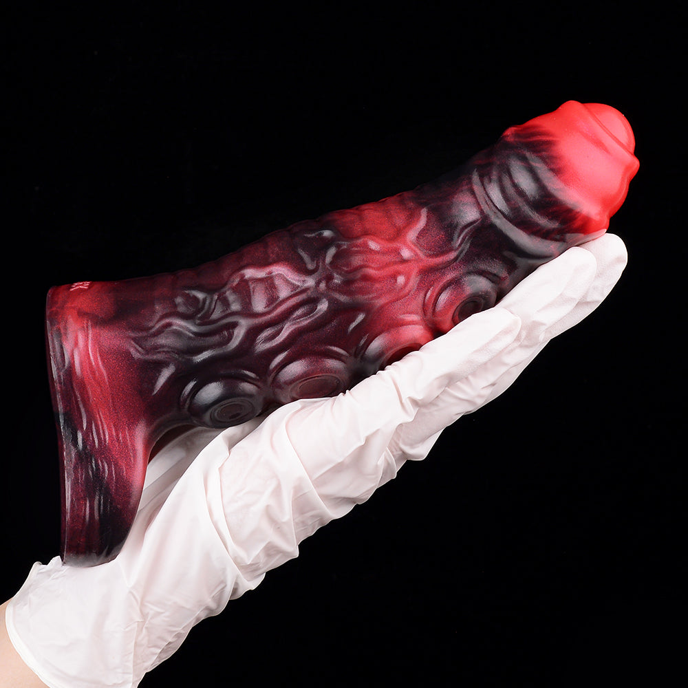 Penis Sleeve with Suction Cup Structure - Open Foreskin Design Made of Platinum Silicone