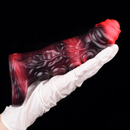 Penis Sleeve with Suction Cup Structure - Open Foreskin Design Made of Platinum Silicone