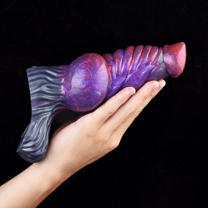 Penis Sleeve with Spiral Ribbed Structure & Vacuum Seal Zone – Biomechanical Phallus Sheath in Nebula Violet