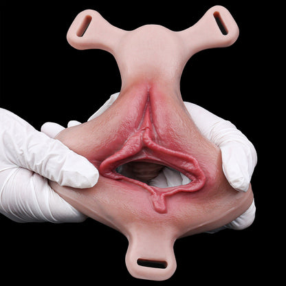 Vagina-Prothese mit Spiralnoppe & Y-Frenulum – Realistische Vulva, Vibration & Platin-Silikon für Sie, Ihn & Paare