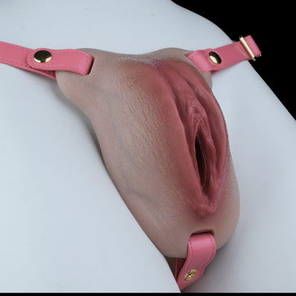 Realistisch & Trägerbar Transgender Vagina Slip– Pussy Panties mit Zweifarbiger Hautschicht, Vibrator