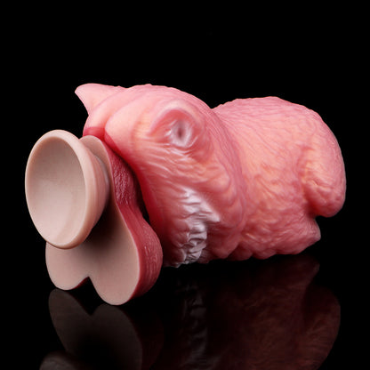 Peach-Pink Wolf Masturbator - Premium Stroker with Fur Texture & Cute Ears
