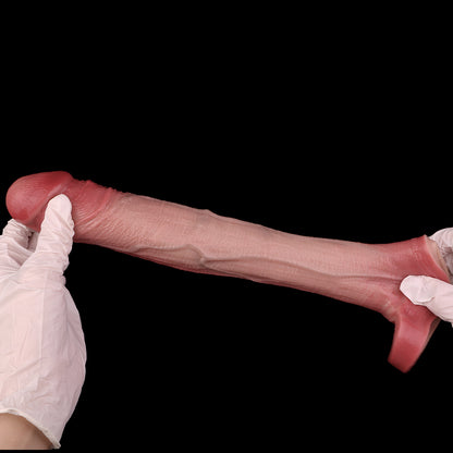 Platinum Silicone Penis Sleeve – Penis Sheath with Double Ring for Micropenis & More