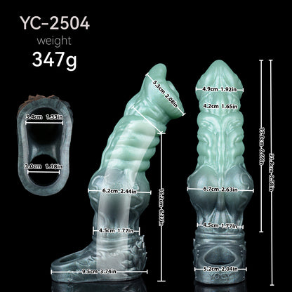 Venomous Jade – Platinum Silicone Spiral Penis Sleeve with Testicle Ring