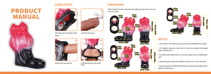 Entfesselter Flammen-Penis Sleeve aus Silikon – Cock Sleeve Extender mit Tentakel-Textur für intensive sensorische Eskalation
