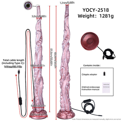 Giant Tentacle Dildo – HD Camera Fantasy Dildo made of Platinum Silicone with Extra Length and Suction Cup Base