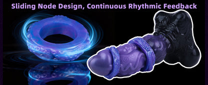Ätherischer Amethyst Penisring aus Platin-Silikon – Cock Ring mit Tentakel-Textur für sensorische Steigerung der Potenz