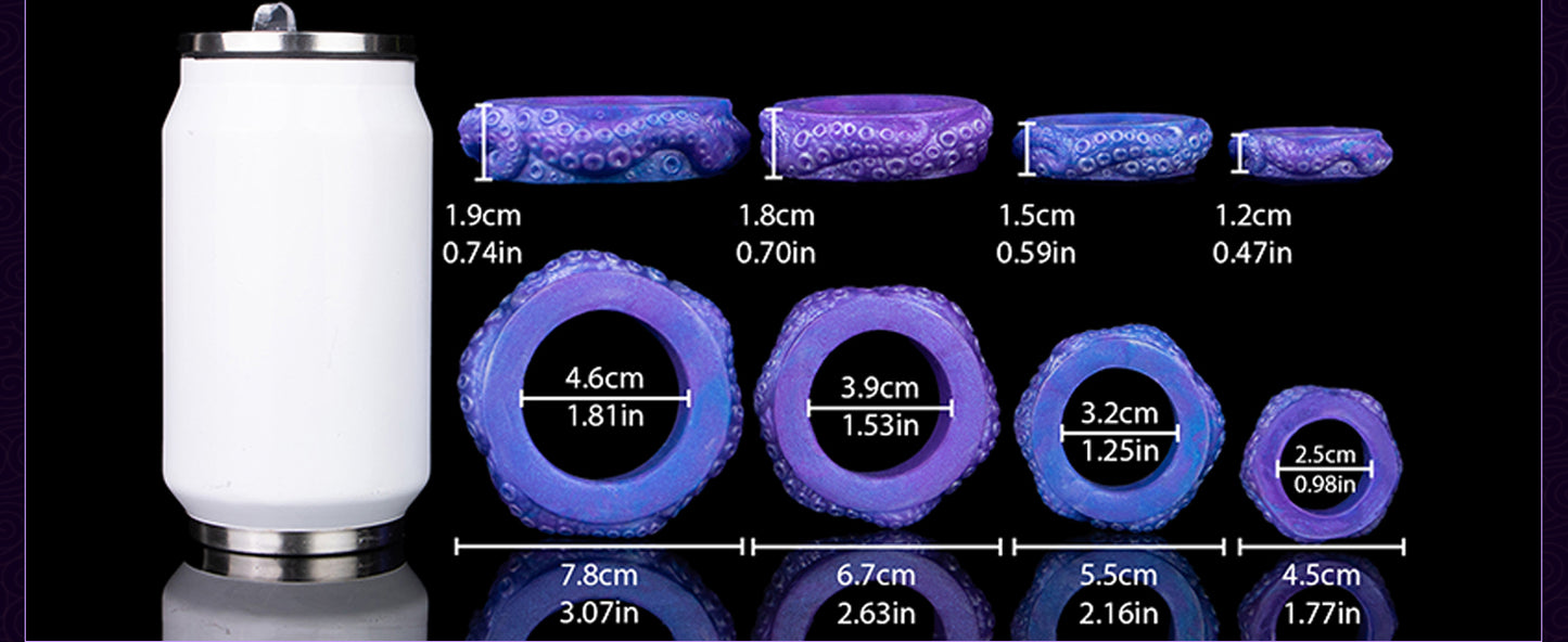 Ätherischer Amethyst Penisring aus Platin-Silikon – Cock Ring mit Tentakel-Textur für sensorische Steigerung der Potenz