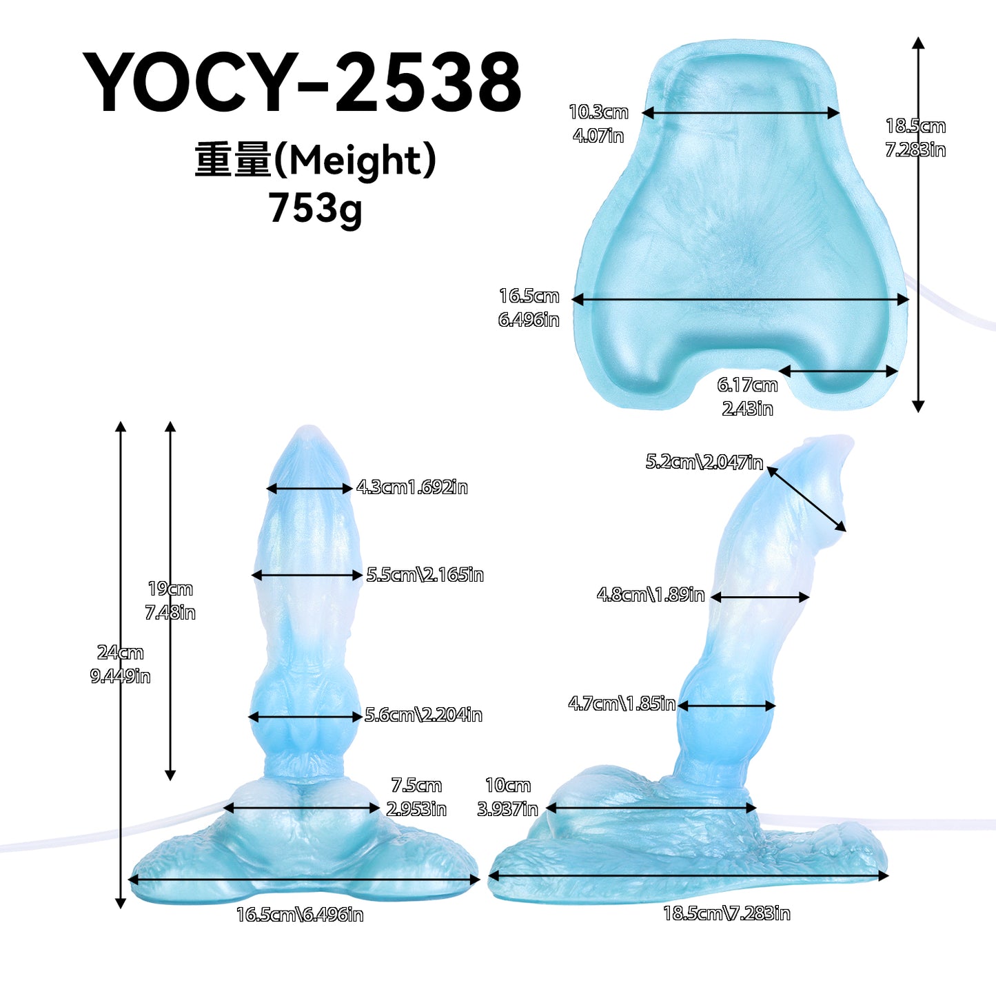 Squirting Dildo Eisblau – Spiralschaft, Kugelcluster & Drei Spritz-Modi aus Platin-Silikon