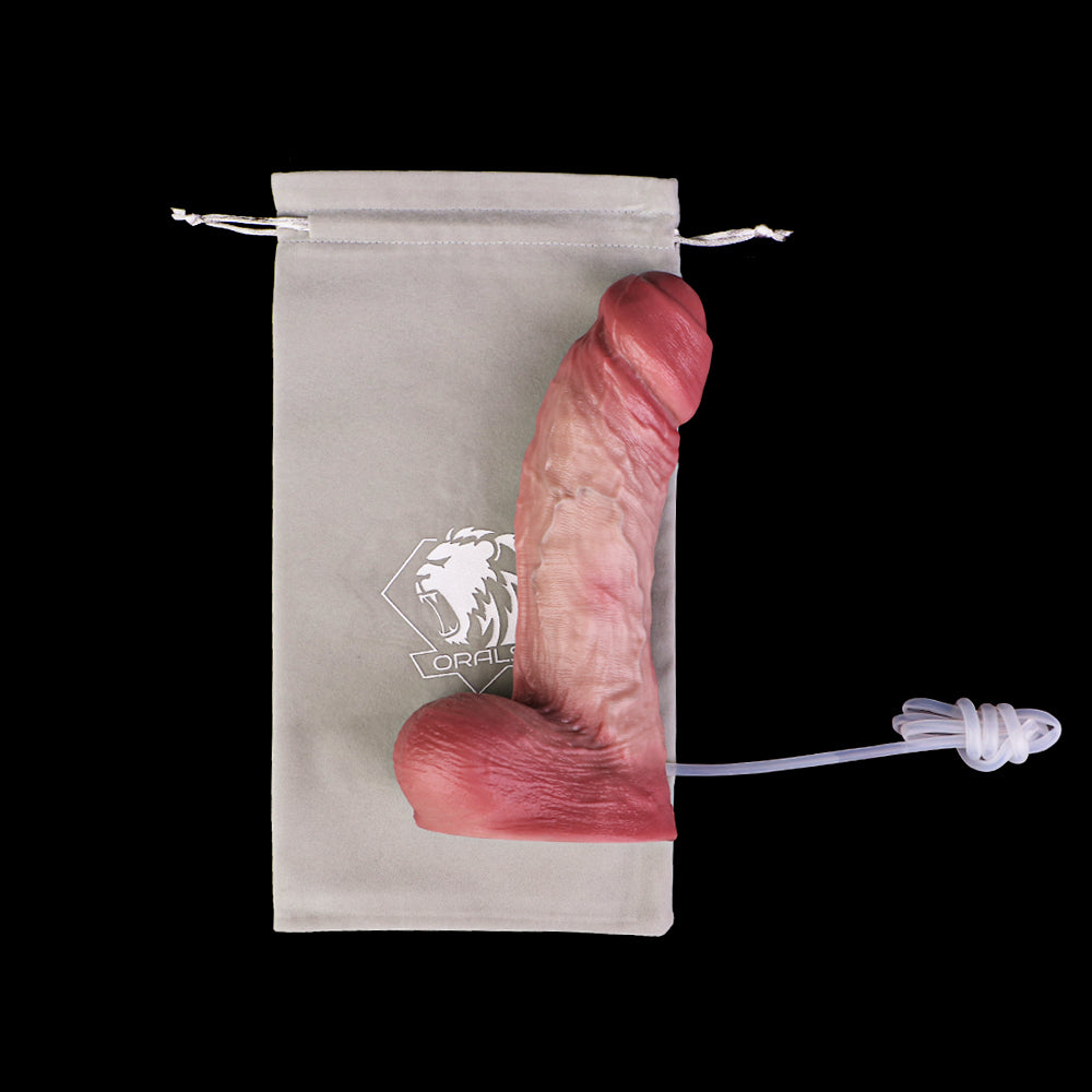 Covered Glans Dildo Realistic & Soft – Premium Silicone Dildo with Partially Covered Foreskin and Ejaculation System