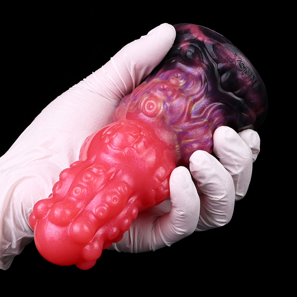 Crown Head Fantasy Silikon Butt Plug – Flared Flat Top Butt Plug mit Königskrone-Kopf und Tentakel