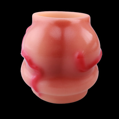 Bulge Fantasy Knot Sleeve Platinum Silicone - Textured Delay Ring mit Organischen Ausbuchtungen und Enhanced Stimulation